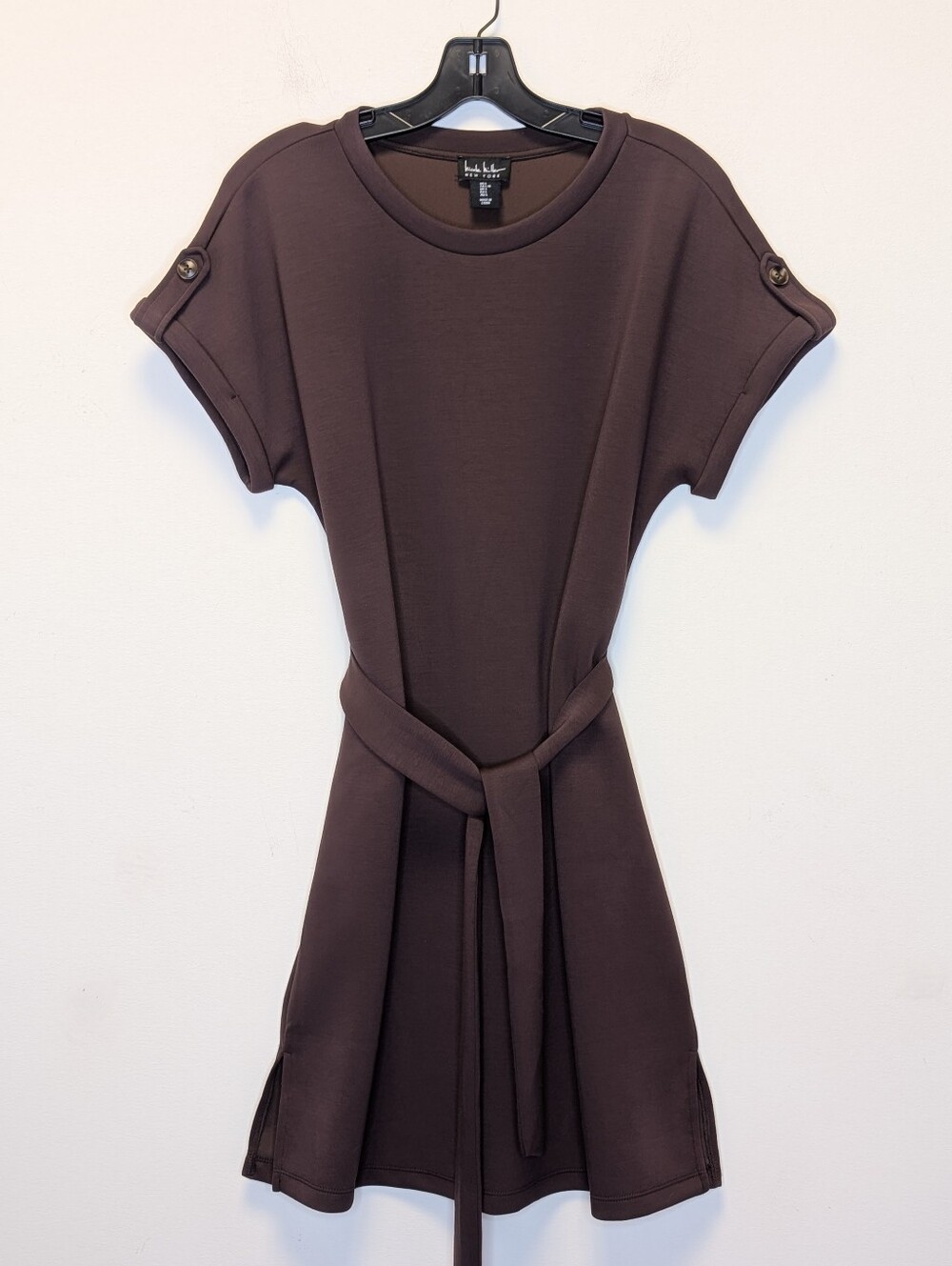 Nicole Miller New York Brown Belted Knit Dress Size M
